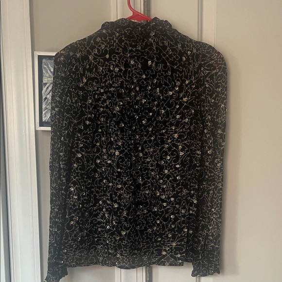 Ba&sh Black Blouse with Gold Pattern - Picture 4 of 4